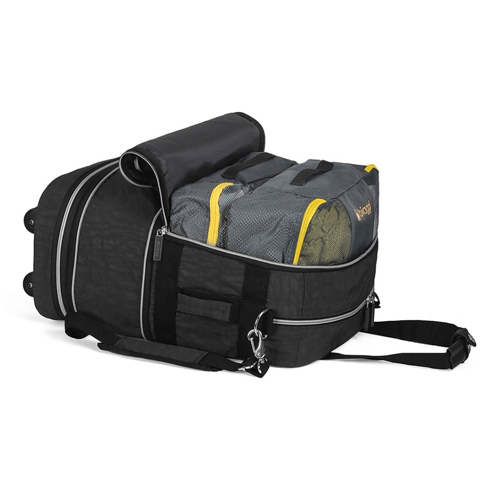 Biaggi Black Rolling Travel Bag Set with Organizer - Picture 3 of 9